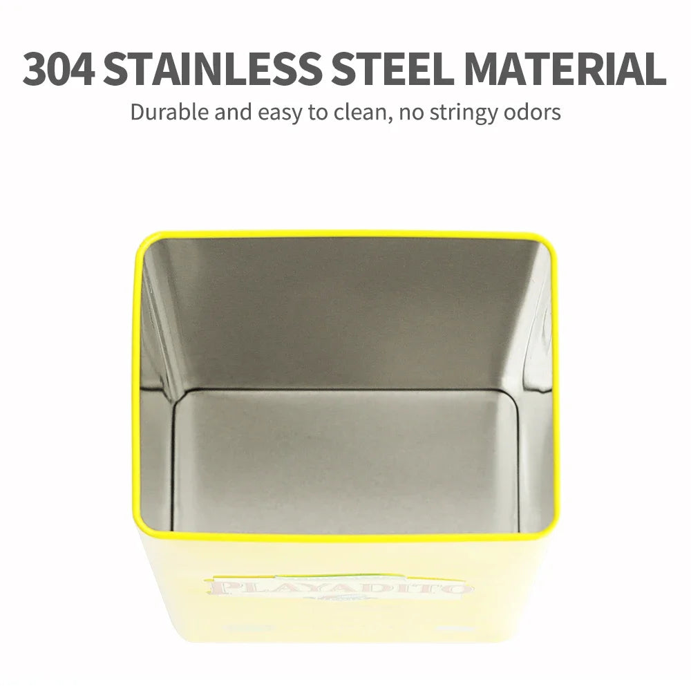 500g Kitchen Organizer with Lid,Metal Storage Jars, Tea, Coffee, Sugar, Countertop, Food Container Box, Yerba Mate Organization