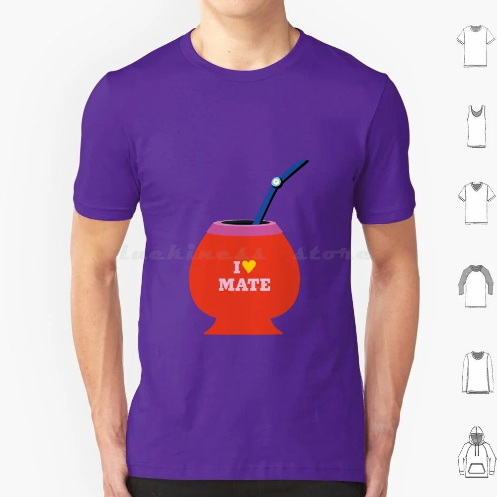 Argentine Mate T Shirt Cotton Men Women DIY Print Mate Argentina Yerba Mate Lightbulb