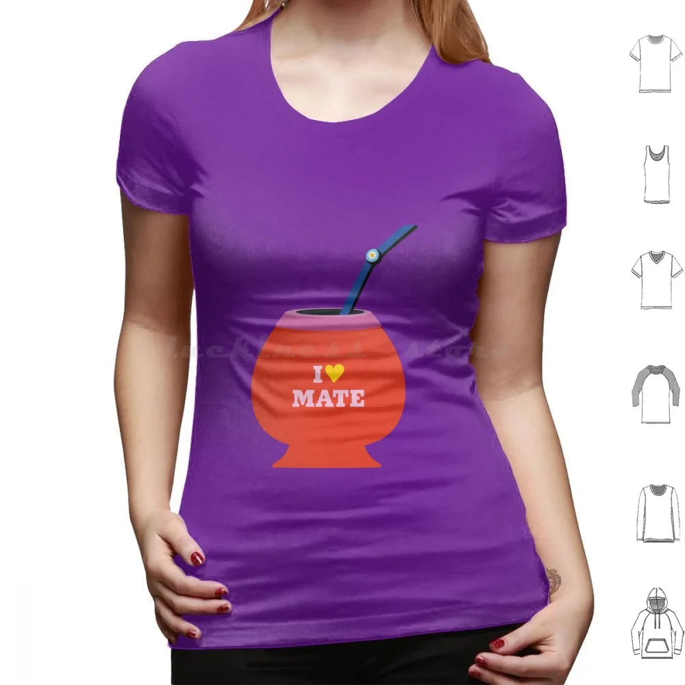 Argentine Mate T Shirt Cotton Men Women DIY Print Mate Argentina Yerba Mate Lightbulb