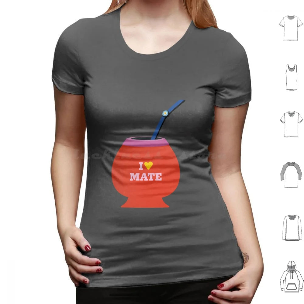 Argentine Mate T Shirt Cotton Men Women DIY Print Mate Argentina Yerba Mate Lightbulb