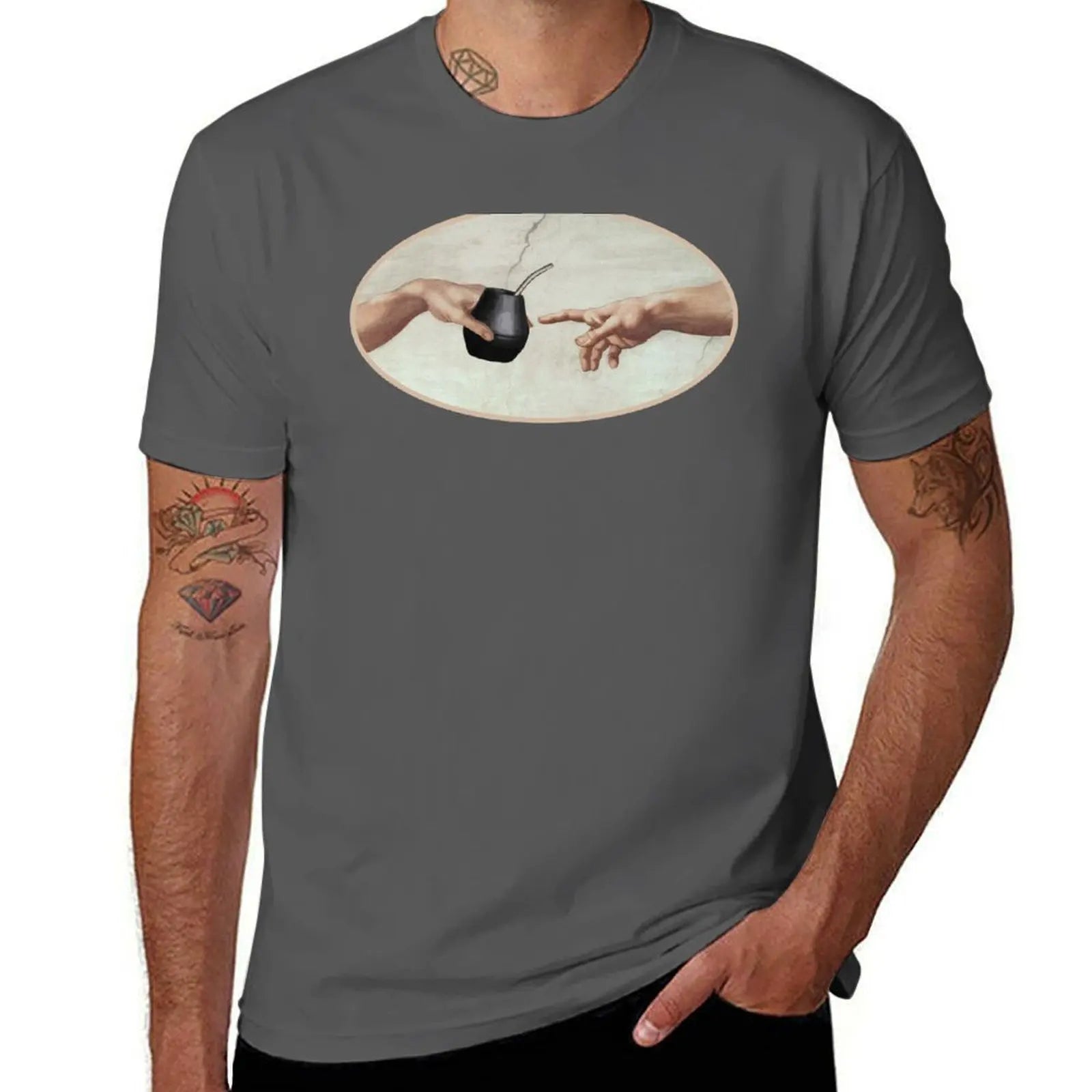 Creation Of Yerba Mate T-Shirt cotton t shirts high quality t shirt for man 100 percent cotton cotton t shirts man 100% T-shirt