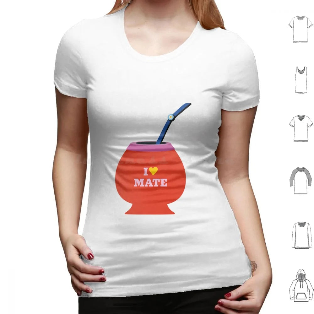Argentine Mate T Shirt Cotton Men Women DIY Print Mate Argentina Yerba Mate Lightbulb