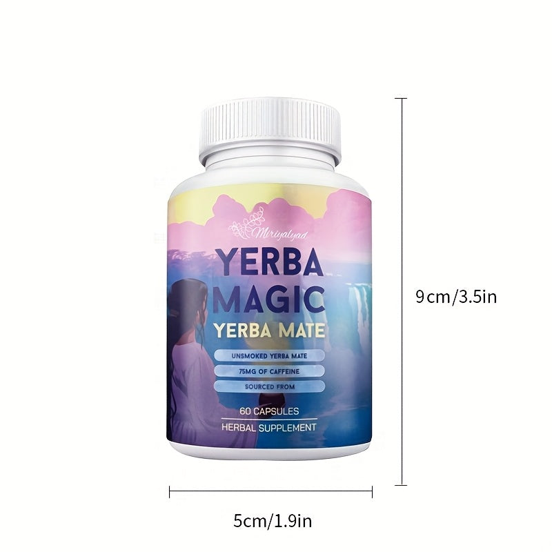 Yerba Mate Capsules - Herbal Energy & Antioxidant Boost With Natural Yerba Mate Extract + B Vitamins | Mother'S Day Gift For Holistic Wellness & Vitality