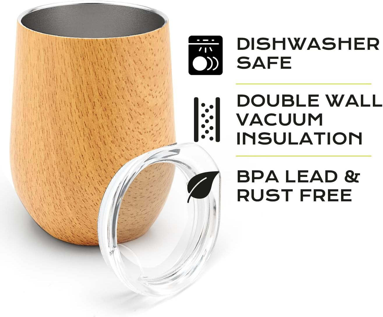 5 Pcs Large Yerba Mate Cup and Bombilla Kit, Includes One 12 Oz Yerba Mate Gourd with Lid, Two Bombillas Mate Straw and One Cleaning Brush | Stainless Steel | Double Walled