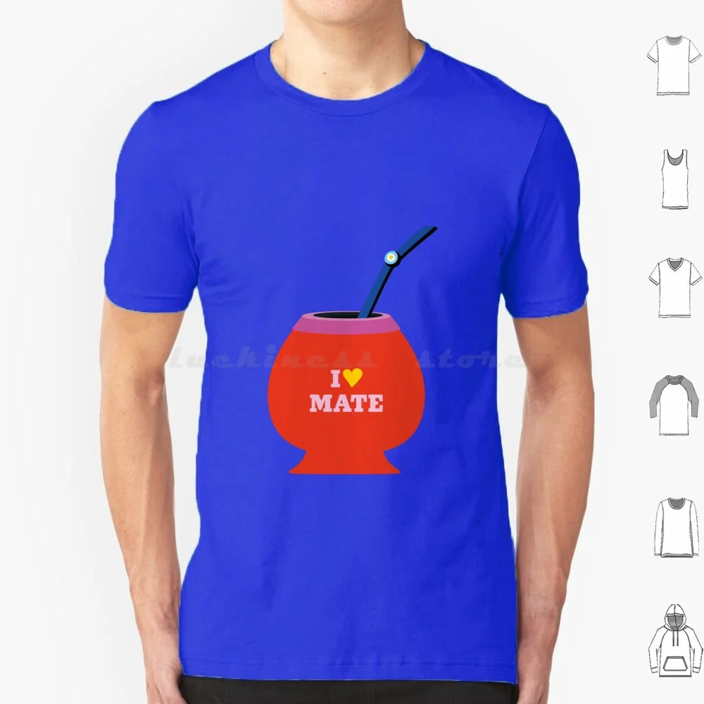 Argentine Mate T Shirt Cotton Men Women DIY Print Mate Argentina Yerba Mate Lightbulb
