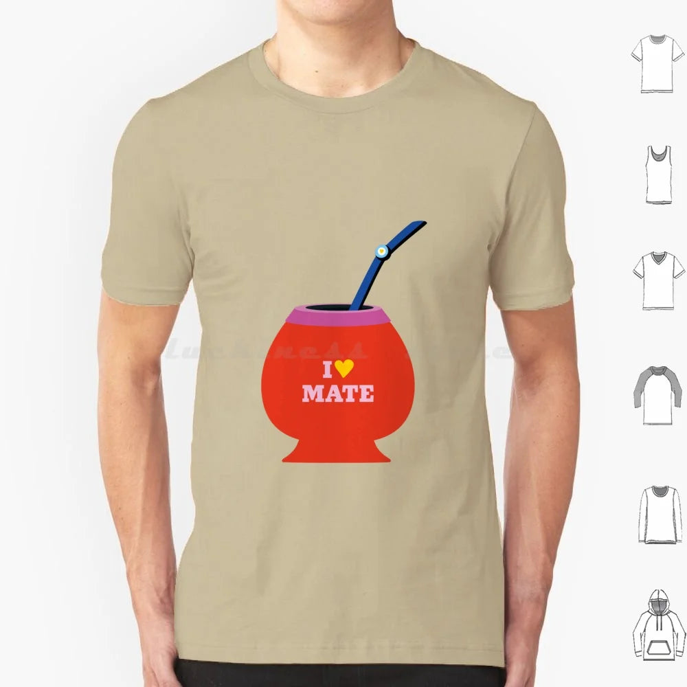 Argentine Mate T Shirt Cotton Men Women DIY Print Mate Argentina Yerba Mate Lightbulb