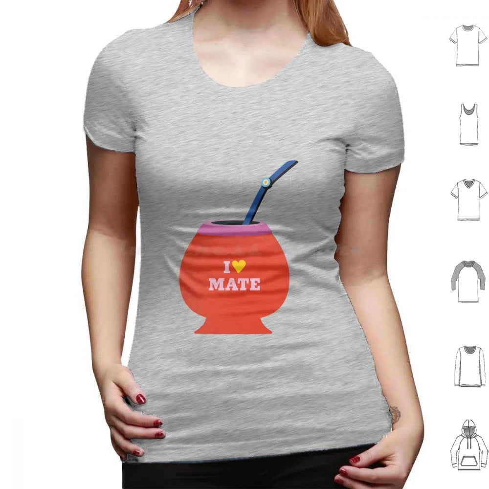Argentine Mate T Shirt Cotton Men Women DIY Print Mate Argentina Yerba Mate Lightbulb
