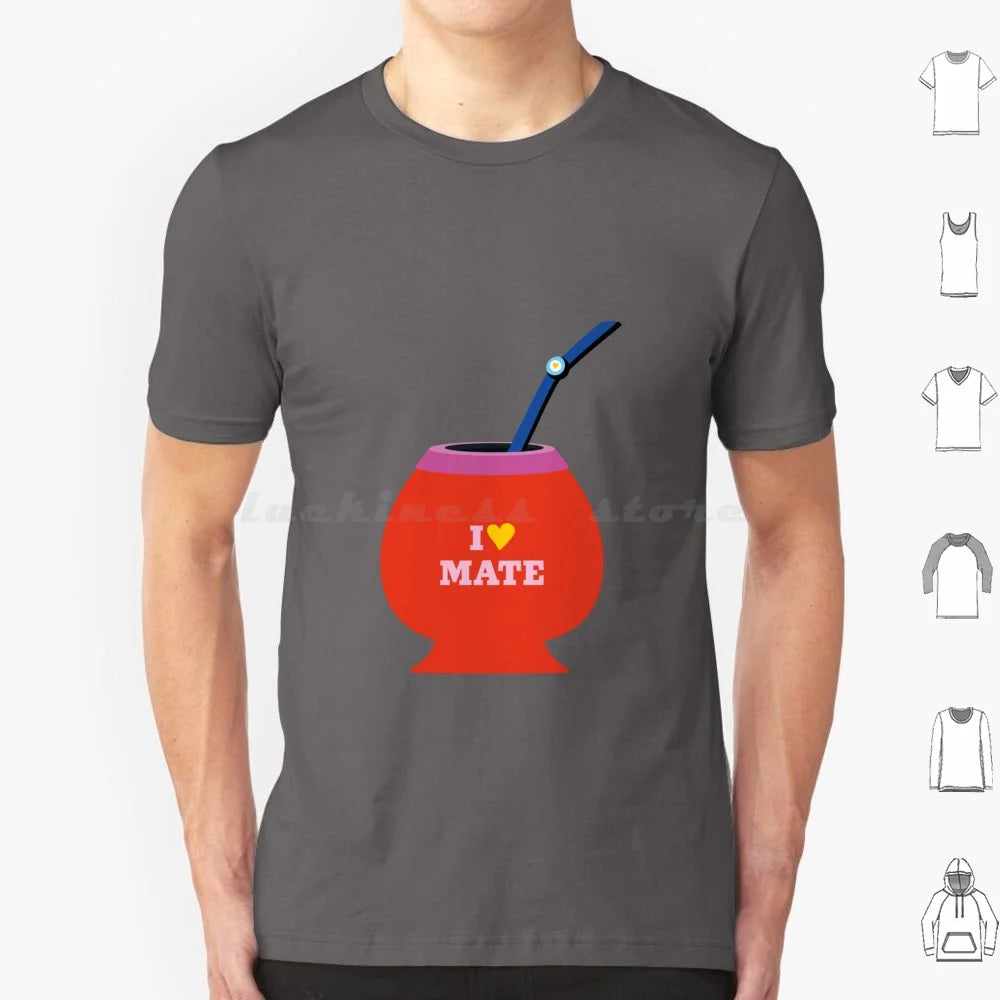 Argentine Mate T Shirt Cotton Men Women DIY Print Mate Argentina Yerba Mate Lightbulb