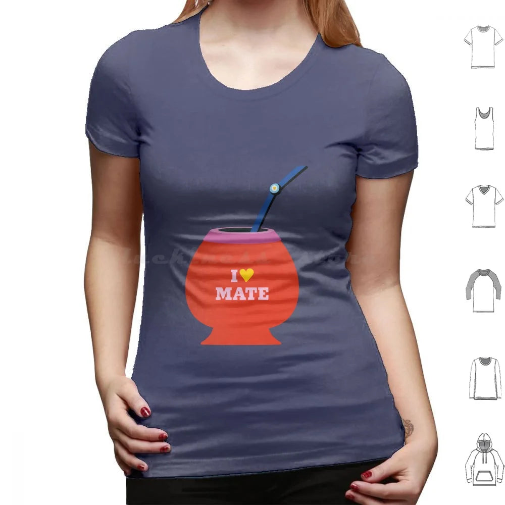 Argentine Mate T Shirt Cotton Men Women DIY Print Mate Argentina Yerba Mate Lightbulb