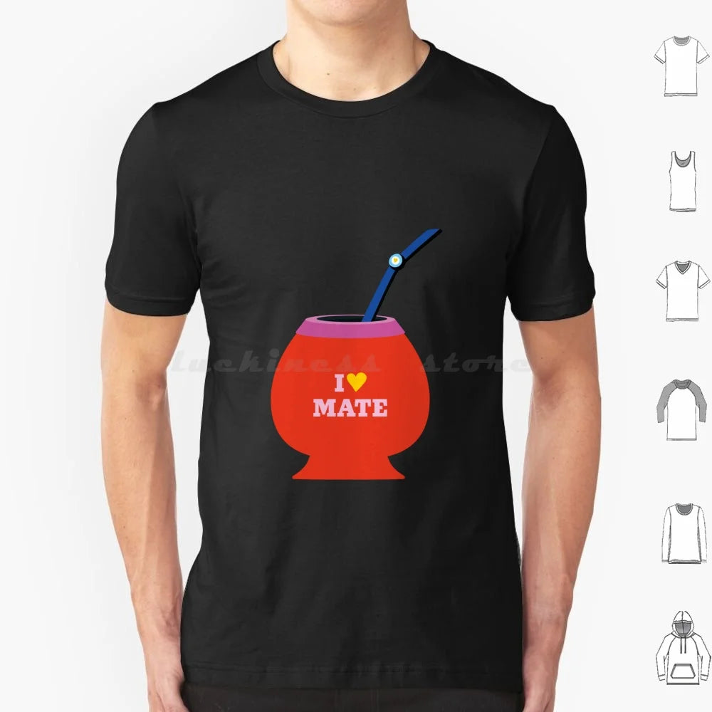 Argentine Mate T Shirt Cotton Men Women DIY Print Mate Argentina Yerba Mate Lightbulb