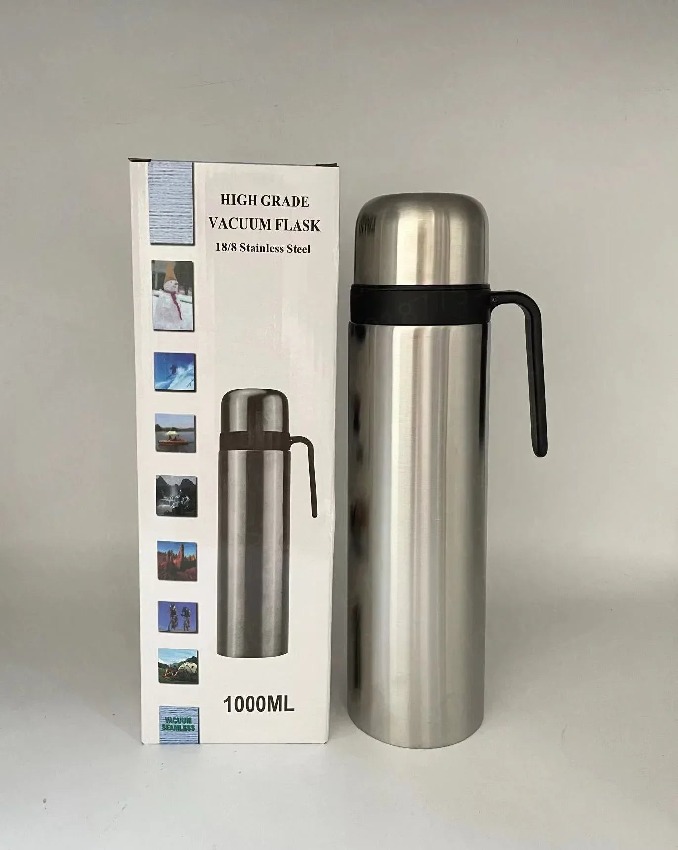 1000ML New Bullet Yerba Mate Thermos Vacuum Insulation Mate Tea Flask with Handle Travel Outdoor Thermos Water Bottle