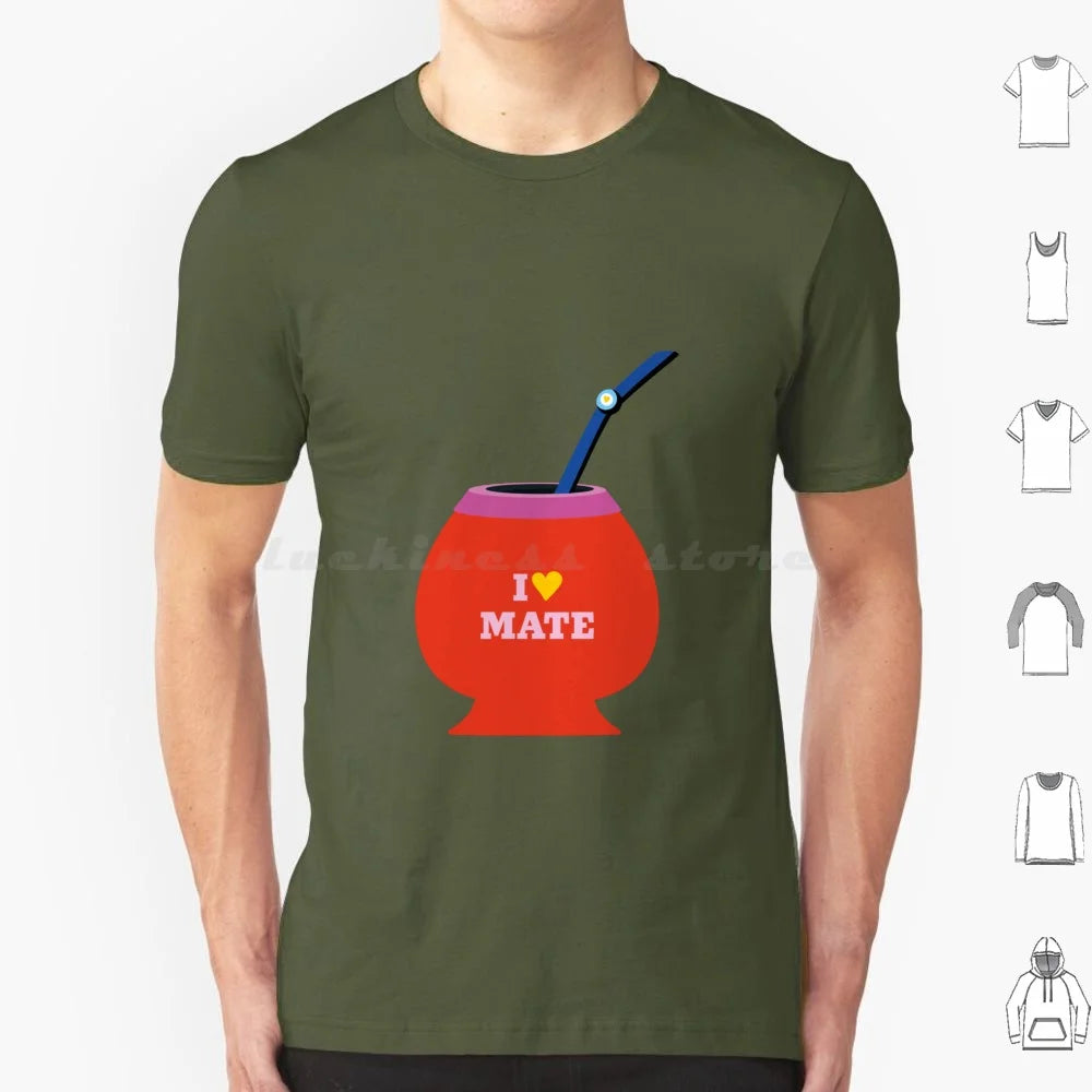 Argentine Mate T Shirt Cotton Men Women DIY Print Mate Argentina Yerba Mate Lightbulb