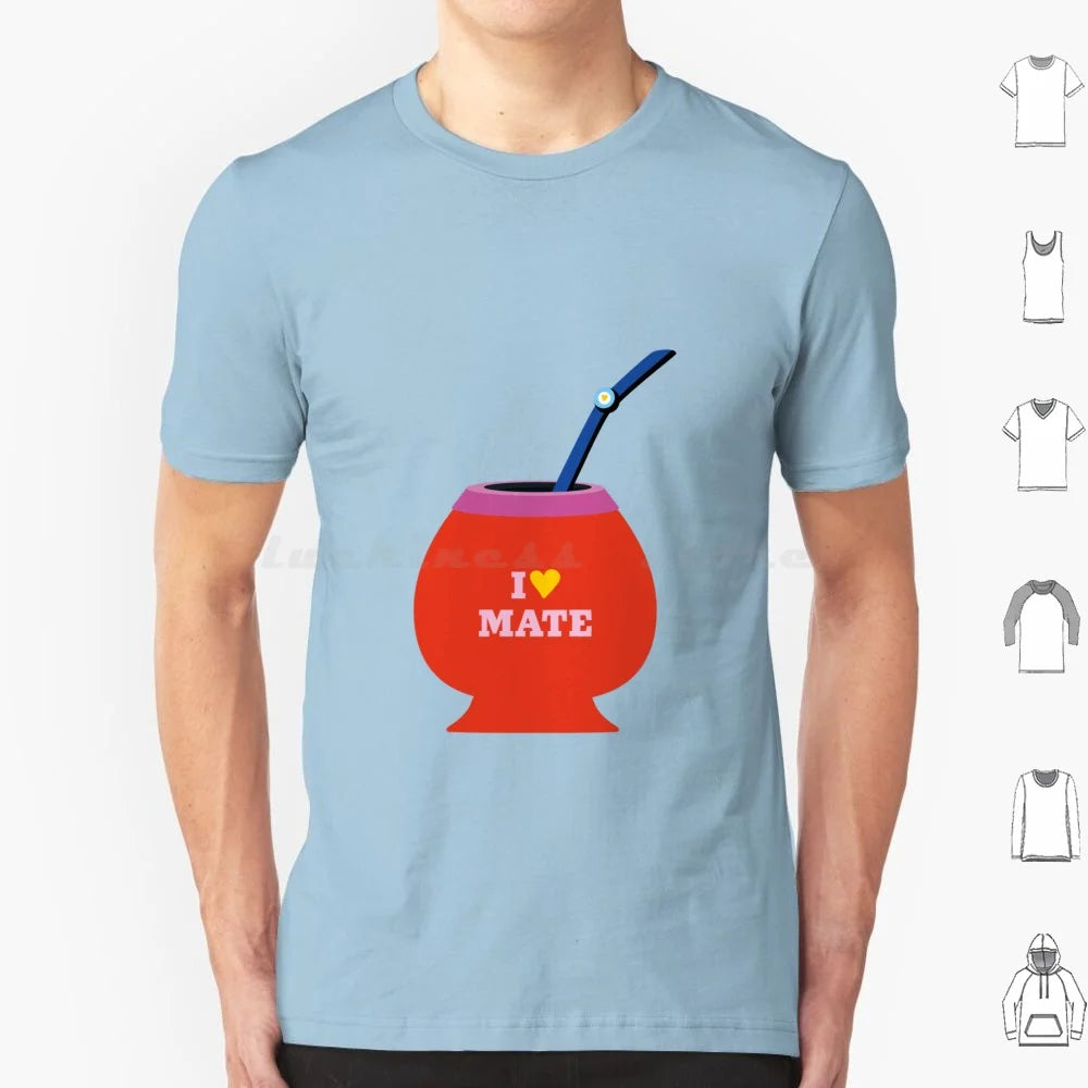 Argentine Mate T Shirt Cotton Men Women DIY Print Mate Argentina Yerba Mate Lightbulb
