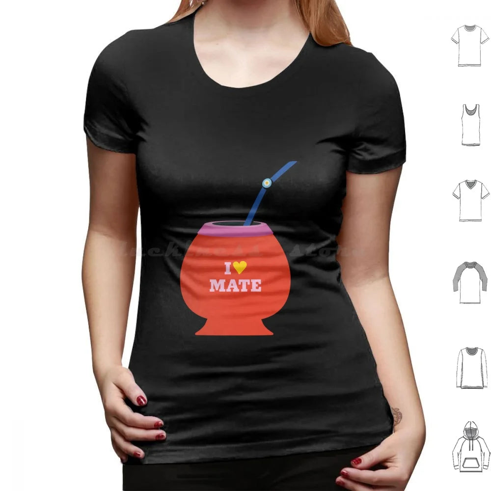 Argentine Mate T Shirt Cotton Men Women DIY Print Mate Argentina Yerba Mate Lightbulb